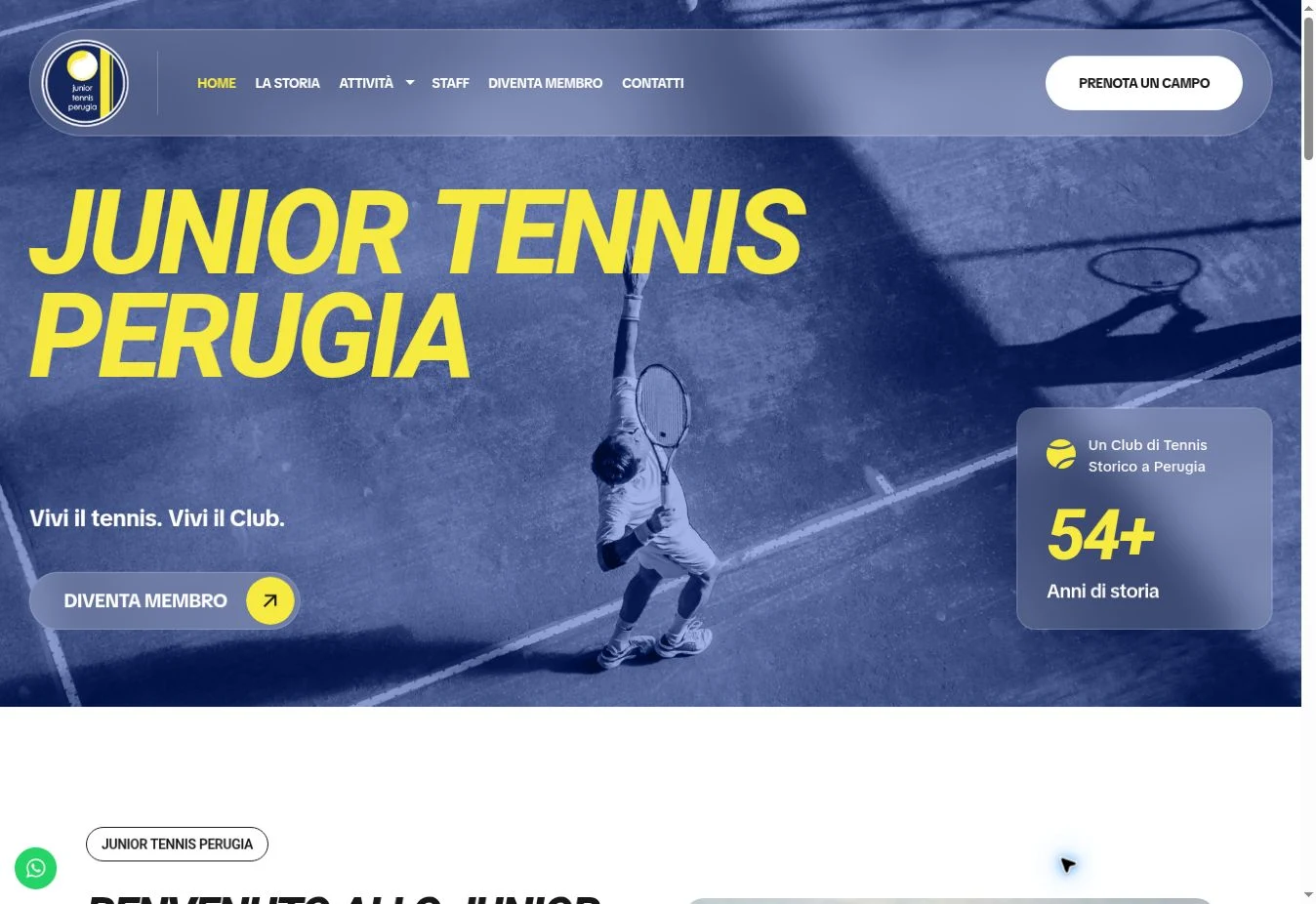 Junior Tennis Perugia — progetto digitale
