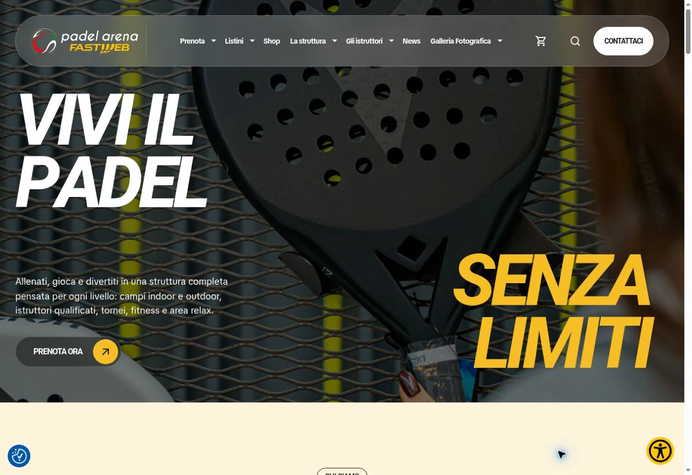 Padel Arena Perugia — progetto digitale